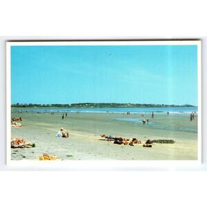Vintage York Beach Maine Postcard with Nubble Light Lighthouse Lithograph